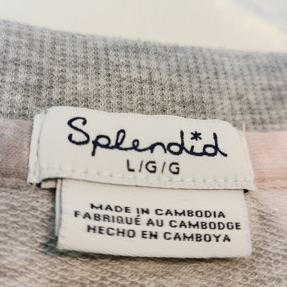 Splendid | Women's Pink Camo Print Crewneck Sweatshirt (Size Large) - Picture 2 of 11